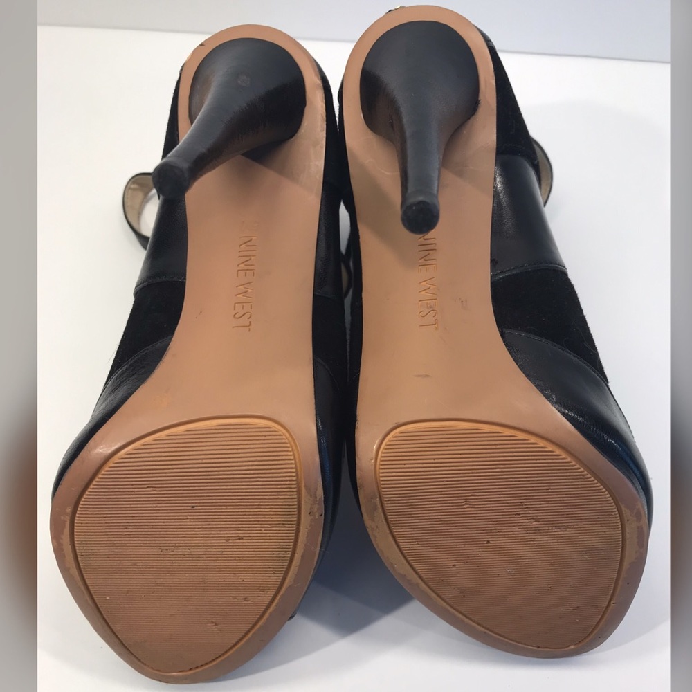 Nine West Strappy Black Heels sz 5M - Picture 6 of 8